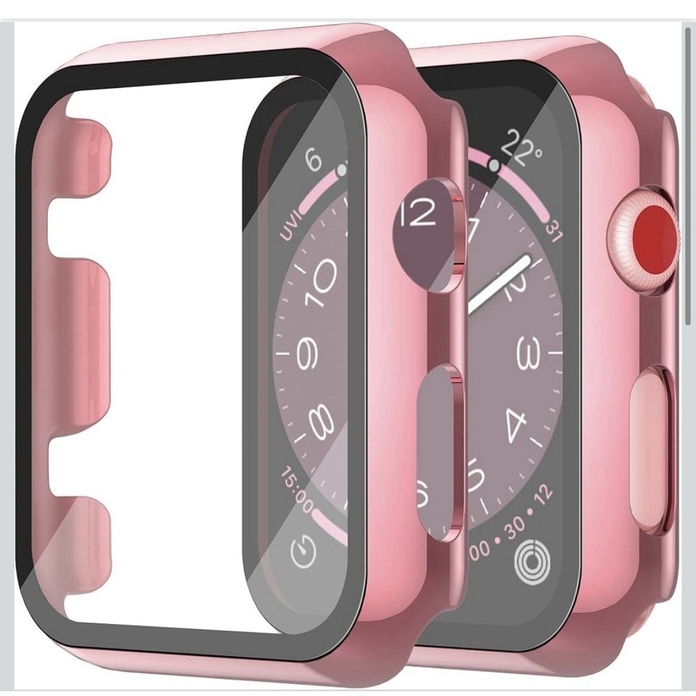 Misxi 2 pack Screen Protector Case for 40mm Apple Watch Series 6/SE/5/4(Rose+C)